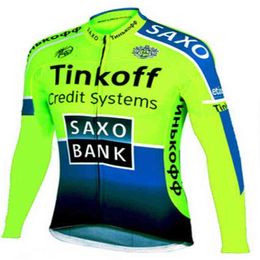 2021 Nieuwe Tinkoff Wielertrui Lange Mouw Ropa Ciclismo Team Herfst Fietskleding Fietsshirt Maillot MTB Kleding Jacke H22042299y