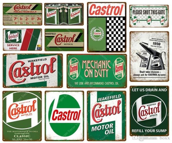 2021 Nuevo camarero castrol Motor Oil Metal Lects Plaque de pared de la pared Vintage Poster Pintura Estación de gas Estación de gas Pub Garaje DE9747349