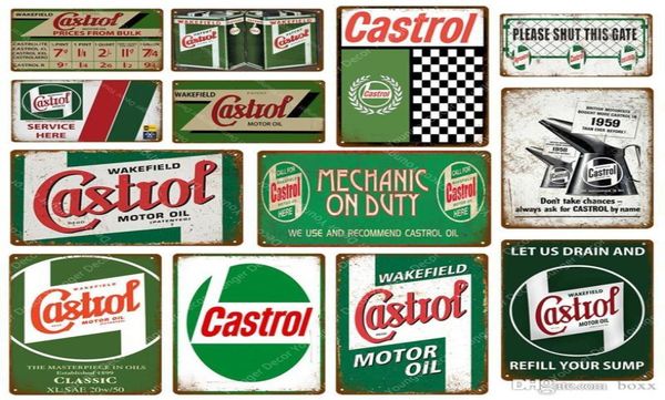 2021 Nuevo Wake field Castrol Aceite de motor Carteles de chapa de metal Placa de pared Póster artístico vintage Placa de pintura Estación de servicio Pub Club Garaje De5906412