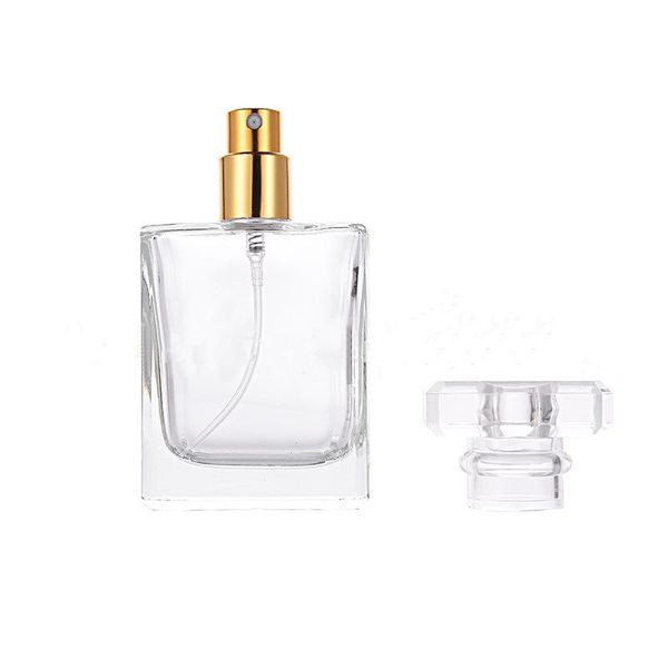 2021 nuevo Venta al por mayor 2019 Botellas de perfume de viaje de cristal 50 ml Botellas de aerosol de perfume vacías recargables con atomizador DHL gratis
