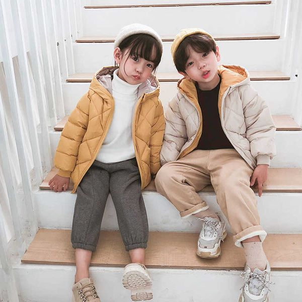 2021 nouveau hiver enfants chaud coton manteaux garçons filles bébés Style coréen à capuche veste à glissière vêtements pour enfants vêtements d'extérieur H0909