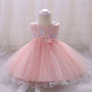 2021 pasgeboren baby meisje 1e verjaardag jurk voor baby meisje kleding jurk kant prinses jurken bloem partij kind 3 12 maanden G1129