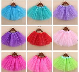 2021 Newborn infant TUTU Skirts Fashion Net yarn Sequin stars baby Girls Princess skirt Halloween costume 11 colors kids lace skirt 30PCS