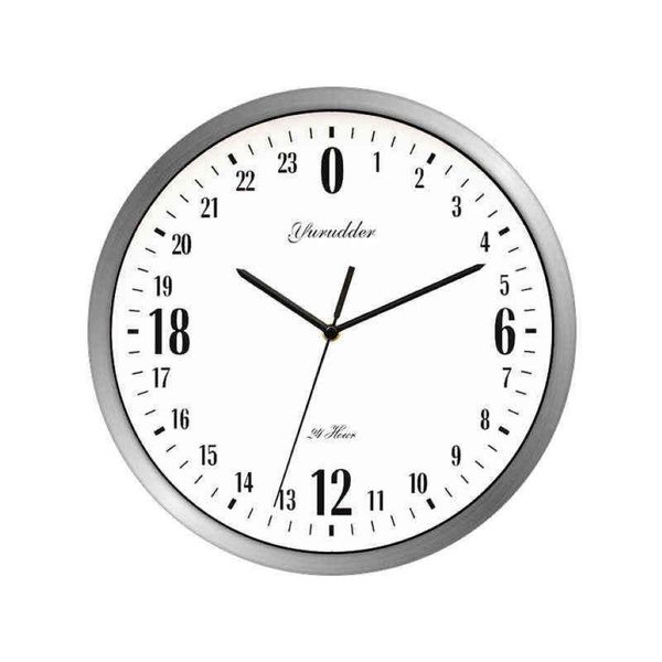 2021 Date 24 heures Cadran Design 12 pouces Horloge Cadre en métal Mode moderne Décoratif Horloge murale ronde Décoration de la maison Bar Étude H216O