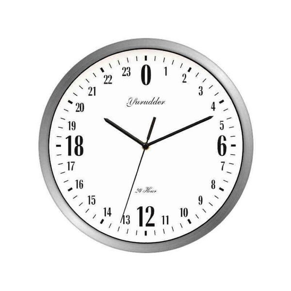 2021 Date 24 heures Cadran Design 12 pouces Horloge Cadre en métal Mode moderne Décoratif Horloge murale ronde Décoration de la maison Bar Étude H304w
