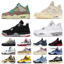 2021 Los más nuevos 4s Diseñadores Hombres Zapatos de baloncesto Sail Junpman 4 Deportes Cactus Jack Zapatillas de deporte Blanco Cemento Negro Gato Universidad Azul Fuego Rojo Jordanam