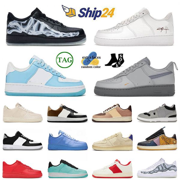 air force 1 airforce1 airforce one af1 low off white Designer chaussures de course Wolf gris bleu clair Skull noir hommes femmes sneakers 【code ：L】