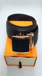 2021 Cinturones de hebilla automáticos más nuevos para hombres Cinturón de negocios de alta calidad Cinturón de cuero genuino Bintor de hebilla de oro Diseñador de lujo WI1586419