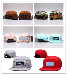 2021 nieuwste Diamonds 5 Panel camo HipHop Bone Bobby Snapback camo-bloemen mode Baseball Caps hoeden Mannen Vrouwen Casquette HH