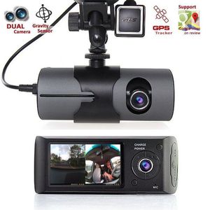 2021 las más nuevas cámaras DVR de doble cámara para coche R300 GPS externo 3D G-Sensor 2 7 TFT LCD X3000 FHD 1080P cámara de vídeo ciclo de videocámara 223n