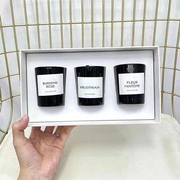 2021 La más nueva vela directa de fábrica Byredo Perfume La Selection Velas perfumadas Bougie Perfumes sólidos 70G * 3 piezas / set Hombres Mujeres Fragancia entrega rápida