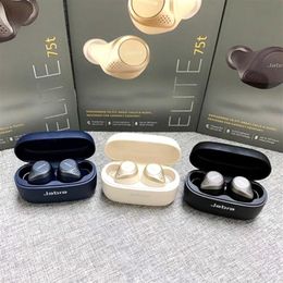 2021 los más nuevos auriculares Bluetooth inalámbricos Jabrass Elite 75t TWS de alta calidad para deportes y soporte de música Ipx55 a prueba de polvo y agua 253b