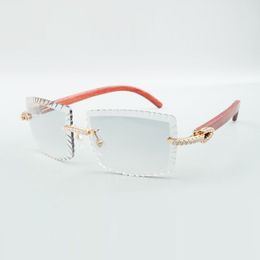 Stijl Directe verkoop zonnebril met geslepen lens medium diamanten 3524021 originele houten bril, maat 58-18-135 mm