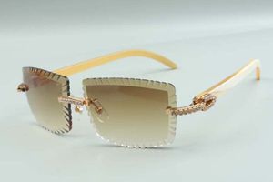 style Vente directe verres de coupe diamants moyens lunettes de soleil 3524021, branches en corne de buffle naturelle taille des lunettes: 58-18-135mm