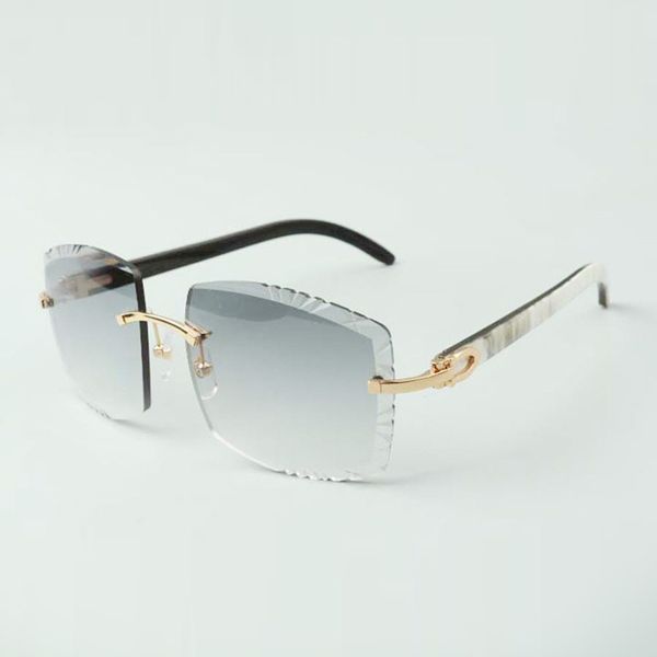 Style haut de gamme designers lunettes de soleil 3524022 lentille de coupe naturelle hybride cornes de buffle lunettes taille 58-18-140mm