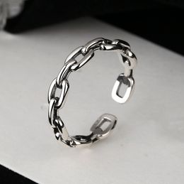 2021 Topkwaliteit goud en zilveren ketting ring holle vierkante eenvoudige gepersonaliseerde wijsvinger vrouwelijke minnaar ring party cadeau kan worden voorbereid voor fabrikant groothandel