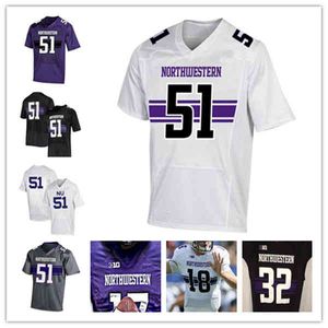 2021 Northwestern Wildcats Football College Jersey Hunter Johnson Evan Hull Bryce Kirtz Chris Bergin Andrew Clair Anthony Tyus III Stephon