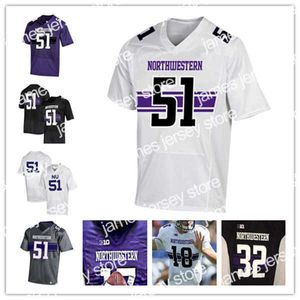 2021 Northwestern Wildcats Football College Jersey Hunter Johnson Evan Hul