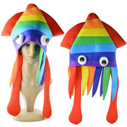 2021 Octopus Hat Hoeden Caps Dress Up Props Kids Volwassenen Performance Cosplay Kerst Halloween Feestartikelen