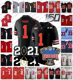 2021 Ohio State Buckeyes Justin Fields Jersey OSU Playoff 1 2 Chris Olave Chase Young 15 Elliott 5 Garett Wilson Master Teague2716480