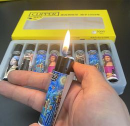 2021 Originele Clipper lichter metalen slijpwiel Butaan Gas lichter Nylon Torch Fire Gift Box Packaging For Collection Men 4427709