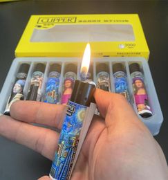 2021 Originele Clipper lichter metalen slijpwiel Butaan Gas lichter Nylon Torch Fire Gift Box Packaging For Collection Men 8900972