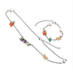 2021 Original Cool Street Hip-Hop Style papillon perle couture collier Cactus flamme clavicule chaîne bijoux accessoires