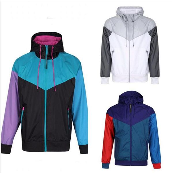 Vestes à capuche pour hommes, coupe-vent de sport, manteaux en Patchwork imprimés, fermeture éclair, vêtements d'extérieur, de course, vente en gros, 2021, S-2XL