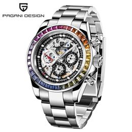 2021 Pagani Design Automatic Watch 40mm Men Menanical Skeleton Montres en acier inoxydable Business Fashion Renogio Mascul2388 en acier inoxydable