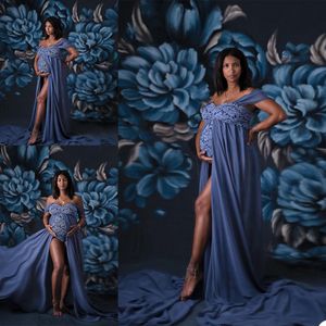 2021 Plus Size Zwangere Dames Een Lijn Nachtkleding Jurk Sweetheart Nachthemden voor Photoshoot Lingerie Bathrobe Nightwear Baby Shower