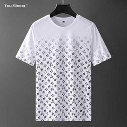 2021 Polka Dot Impreso T Shirts Hombres Ropa de verano Moda Streetwear Mercerizado Algodón Slim O Cuello Manga corta Camiseta casual X0726