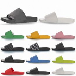 Pool Slide Rubber Track-S Trainers Designer Heren Slipper Speed ​​Mule Flip Flop Round Italië Non-Slip Women Casual Sandals Shoes 01