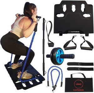 2021 Draagbare Thuis Gym Full Body Workout Set Resistance Bands Inklapbare weerstandsbar Handgrepen Exerciseapparatuur voor thuisreizen
