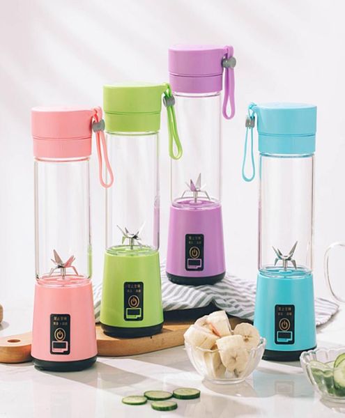 2021 Exprimidor de frutas eléctrico USB portátil Máquina para hacer jugo de vegetales de mano Licuadora Mini taza para hacer jugo recargable con carga Ca7590635