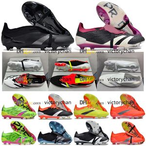 Cadeauzakje Voetbalschoenen ACCURACYes+ Elitees Tonguees FG Voetbalschoenen Zacht Leer scarpe calcio ACCURACYes KANTLOZE Voetbalschoenen Metalen Spikes Botas De Futbol