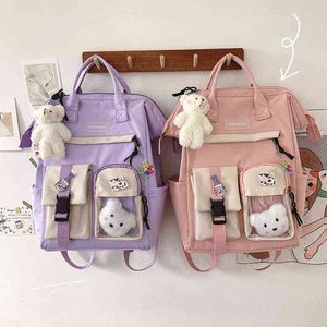 2021 Preppy violet sac à dos femmes étanche bonbons couleurs sacs à dos fantaisie lycée sacs pour adolescente mignon voyage sac à dos Y1105