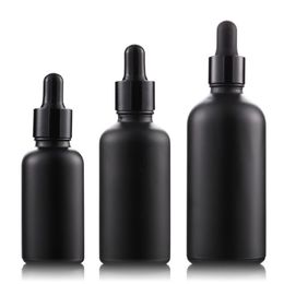 2021 Prijs 30 ml 50 ml 100 ml Oogdruppelfles Zwart gecoat glas UV-resistente essentiële olie en aromatherapie navulbare reagenspipet
