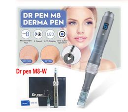2021 Profesional Dr Pen M8-W Aguja de microagujas inalámbrica recargable Derma Stamp Cuidado de la piel MTS Anti cicatriz de acné con cartucho CE FDA