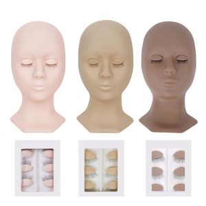 2021 Professionele training Mannequin Heads + 4 paren Levensechte afneembare Eye Graft Wimpers Extension Makeup Beauty Tools 3 stijlen