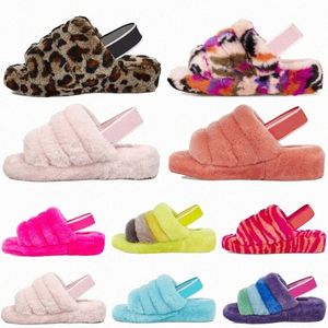 2022 Puffer Australische dames WGG Australia Fluffy Slippers Slide Designer Slipper harige pluisje Yeah glijbanen Pantoufles bont luxe sanda ugeq#