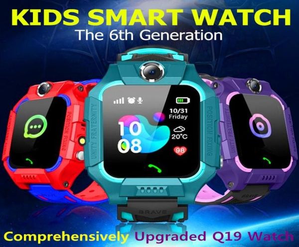 2021 Q19 enfant montre intelligente LBS Position localisation SOS caméra téléphone intelligent bébé montre voix Chat Smartwatch Mobile Watch1451004