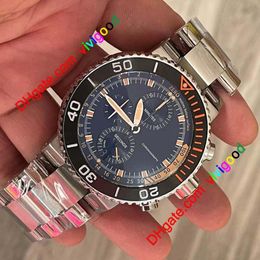 2021 kwaliteit Ori vk quartz horloge heren zwarte wijzerplaat volledig functionele roestvrij band sporthorloge293o