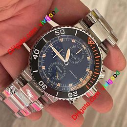 2021 kwaliteit Ori vk quartz horloge heren zwarte wijzerplaat volledig functionele roestvrij band sporthorloge2363