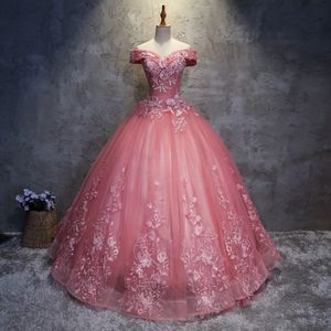 2021 Quinceanera -jurken Appliques Elegant Beautiful Party Prom Formal Floral Print Ball Gojts Vestidos de 15 Anos QC1468 305H