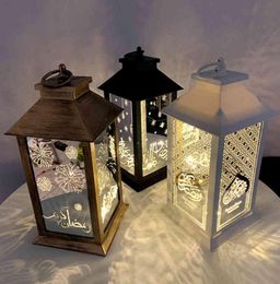 2021 RAMADAN LANTERN Decoratie LED -lichten Eid Mubarak Decor Lamp Islam Muslim Party Gifts Crafts Home Desktop Eid Decorations 2107904239