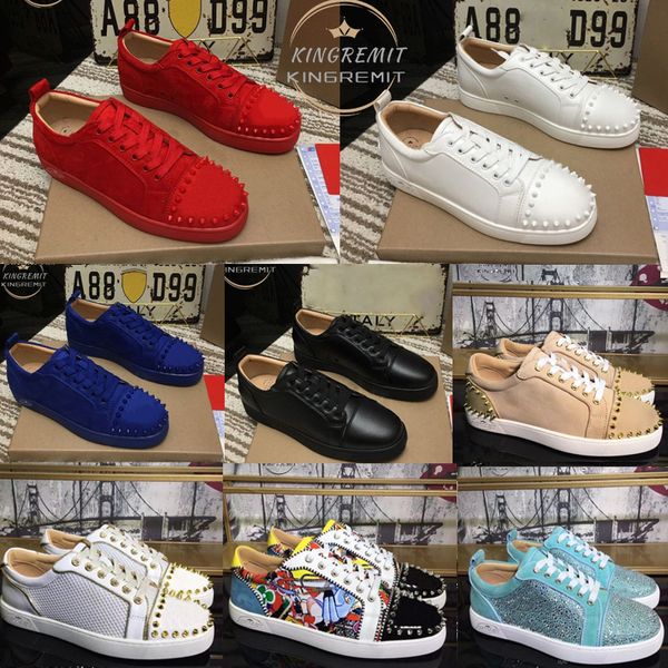 Zapatos casuales de calidad superior Zapatillas de deporte con tachuelas Zapatillas de deporte para hombres y mujeres Zapatillas de deporte bajas Plataforma de moda Zapatillas de deporte de diseñador con información privilegiada Zapato de gamuza de corte bajo con caja