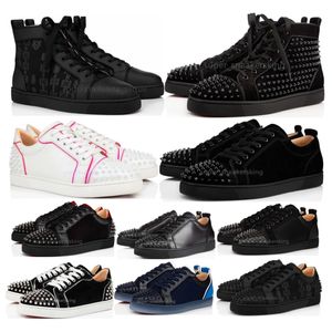 Zapatos de diseñador de calidad Fondos rojos Remaches Mocasines Hombres Mujeres Moda Fondos rojos Zapatillas de deporte Zapatillas planas con caja 35-47