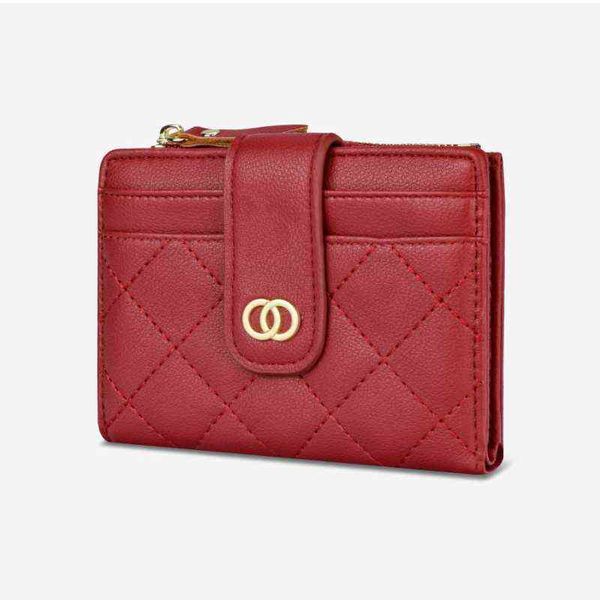 2021 rouge femmes portefeuilles haute qualité court porte-carte petit portefeuille femme sac à main fermeture éclair porte-monnaie rose en cuir portefeuilles pour fille AA220316