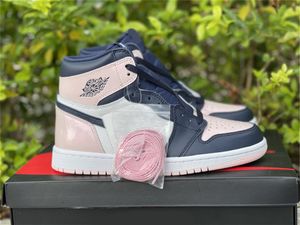 2021 Release 1 High OG Bubble Gum Atmosphere Shoes Banned Fearless Gold Toe White Laser Pink Patent Obsidian Heren Dames Buitensporten Sneake