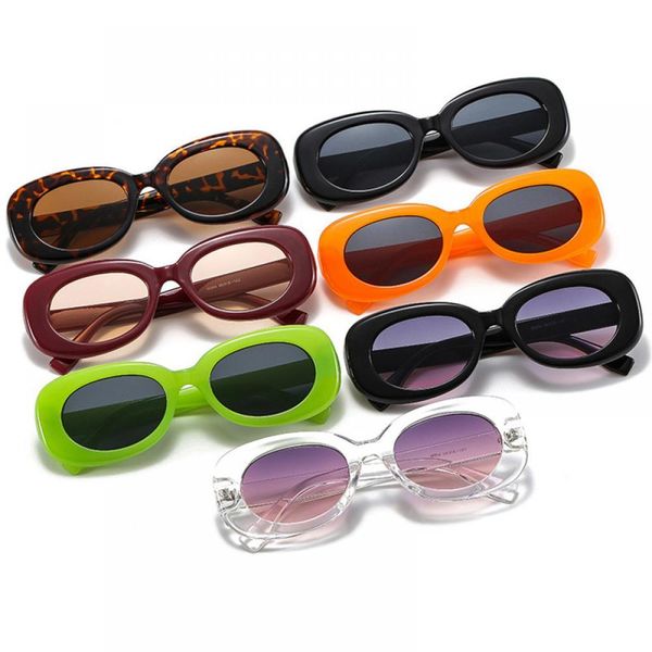 Gafas de sol ovaladas Retro 2021 para mujer, gafas de sol de diseñador de marca Vintage para mujer, gafas de sol verdes y naranjas para mujer, gafas de sol zonnebril dames